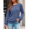 image:imageAUTOMET Womens Long Sleeve Shirts Fall Sweaters Business Casual Tops BlouseBlue