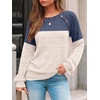 image:imageAUTOMET Womens Long Sleeve Shirts Fall Sweaters Business Casual Tops BlouseBlue Apricot