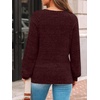 image:imageAUTOMET Womens Long Sleeve Shirts Fall Sweaters Business Casual Tops BlouseBurgundy