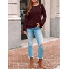 image:imageAUTOMET Womens Long Sleeve Shirts Fall Sweaters Business Casual Tops BlouseBurgundy