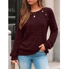 image:imageAUTOMET Womens Long Sleeve Shirts Fall Sweaters Business Casual Tops BlouseBurgundy