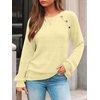 image:imageAUTOMET Womens Long Sleeve Shirts Fall Sweaters Business Casual Tops BlouseButter Yellow