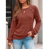 image:imageAUTOMET Womens Long Sleeve Shirts Fall Sweaters Business Casual Tops BlouseCaramel