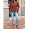 image:imageAUTOMET Womens Long Sleeve Shirts Fall Sweaters Business Casual Tops BlouseCaramel