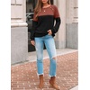 image:imageAUTOMET Womens Long Sleeve Shirts Fall Sweaters Business Casual Tops BlouseCaramel Black