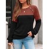 image:imageAUTOMET Womens Long Sleeve Shirts Fall Sweaters Business Casual Tops BlouseCaramel Black