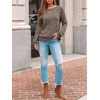 image:imageAUTOMET Womens Long Sleeve Shirts Fall Sweaters Business Casual Tops BlouseChocolate Brown