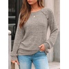 image:imageAUTOMET Womens Long Sleeve Shirts Fall Sweaters Business Casual Tops BlouseCoffe Grey