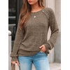 image:imageAUTOMET Womens Long Sleeve Shirts Fall Sweaters Business Casual Tops BlouseCoffee