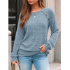 image:imageAUTOMET Womens Long Sleeve Shirts Fall Sweaters Business Casual Tops BlouseDusty Blue