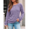 image:imageAUTOMET Womens Long Sleeve Shirts Fall Sweaters Business Casual Tops BlouseLight Purple