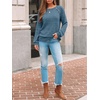 image:imageAUTOMET Womens Long Sleeve Shirts Fall Sweaters Business Casual Tops BlousePeacock Blue