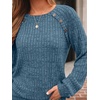 image:imageAUTOMET Womens Long Sleeve Shirts Fall Sweaters Business Casual Tops BlousePeacock Blue