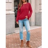image:imageAUTOMET Womens Long Sleeve Shirts Fall Sweaters Business Casual Tops BlouseRed