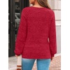 image:imageAUTOMET Womens Long Sleeve Shirts Fall Sweaters Business Casual Tops BlouseRed