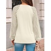 image:imageAUTOMET Womens Long Sleeve Shirts Lace Tops 2026 Fall Outfit Casual BlouseApricot