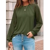 image:imageAUTOMET Womens Long Sleeve Shirts Lace Tops 2026 Fall Outfit Casual BlouseArmygreen