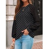 image:imageAUTOMET Womens Long Sleeve Shirts Lace Tops 2026 Fall Outfit Casual BlouseBlack Polka Dot