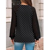 image:imageAUTOMET Womens Long Sleeve Shirts Lace Tops 2026 Fall Outfit Casual BlouseBlack Polka Dot