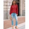 image:imageAUTOMET Womens Long Sleeve Shirts Lace Tops 2026 Fall Outfit Casual BlouseBrick Red
