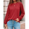 image:imageAUTOMET Womens Long Sleeve Shirts Lace Tops 2026 Fall Outfit Casual BlouseBrick Red