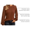 image:imageAUTOMET Womens Long Sleeve Shirts Lace Tops 2026 Fall Outfit Casual BlouseBrown