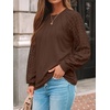 image:imageAUTOMET Womens Long Sleeve Shirts Lace Tops 2026 Fall Outfit Casual BlouseChocolate Brown