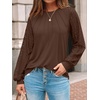 image:imageAUTOMET Womens Long Sleeve Shirts Lace Tops 2026 Fall Outfit Casual BlouseChocolate Brown