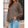 image:imageAUTOMET Womens Long Sleeve Shirts Lace Tops 2026 Fall Outfit Casual BlouseCoffee
