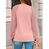 image:imageAUTOMET Womens Long Sleeve Shirts Lace Tops 2026 Fall Outfit Casual BlouseCoral