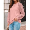 image:imageAUTOMET Womens Long Sleeve Shirts Lace Tops 2026 Fall Outfit Casual BlouseCoral