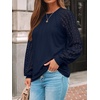 image:imageAUTOMET Womens Long Sleeve Shirts Lace Tops 2026 Fall Outfit Casual BlouseDarkblue