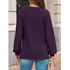 image:imageAUTOMET Womens Long Sleeve Shirts Lace Tops 2026 Fall Outfit Casual BlouseDarkpurple
