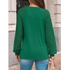 image:imageAUTOMET Womens Long Sleeve Shirts Lace Tops 2026 Fall Outfit Casual BlouseGreen