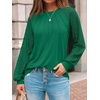 image:imageAUTOMET Womens Long Sleeve Shirts Lace Tops 2026 Fall Outfit Casual BlouseGreen