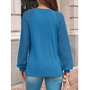image:imageAUTOMET Womens Long Sleeve Shirts Lace Tops 2026 Fall Outfit Casual BlouseGreyblue