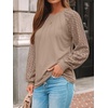 image:imageAUTOMET Womens Long Sleeve Shirts Lace Tops 2026 Fall Outfit Casual BlouseKhaki