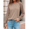 image:imageAUTOMET Womens Long Sleeve Shirts Lace Tops 2026 Fall Outfit Casual BlouseKhaki
