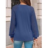 image:imageAUTOMET Womens Long Sleeve Shirts Lace Tops 2026 Fall Outfit Casual BlouseNavy