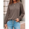 image:imageAUTOMET Womens Long Sleeve Shirts Lace Tops 2026 Fall Outfit Casual BlouseNutmeg