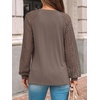 image:imageAUTOMET Womens Long Sleeve Shirts Lace Tops 2026 Fall Outfit Casual BlouseNutmeg