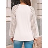 image:imageAUTOMET Womens Long Sleeve Shirts Lace Tops 2026 Fall Outfit Casual BlouseOatmeal