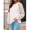 image:imageAUTOMET Womens Long Sleeve Shirts Lace Tops 2026 Fall Outfit Casual BlouseOatmeal