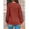 image:imageAUTOMET Womens Long Sleeve Shirts Lace Tops 2026 Fall Outfit Casual BlouseOrange