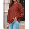 image:imageAUTOMET Womens Long Sleeve Shirts Lace Tops 2026 Fall Outfit Casual BlouseOrange