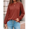 image:imageAUTOMET Womens Long Sleeve Shirts Lace Tops 2026 Fall Outfit Casual BlouseOrange