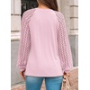 image:imageAUTOMET Womens Long Sleeve Shirts Lace Tops 2026 Fall Outfit Casual BlousePink