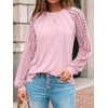 image:imageAUTOMET Womens Long Sleeve Shirts Lace Tops 2026 Fall Outfit Casual BlousePink