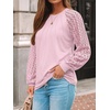 image:imageAUTOMET Womens Long Sleeve Shirts Lace Tops 2026 Fall Outfit Casual BlousePink