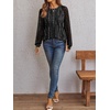 image:imageAUTOMET Womens Long Sleeve Shirts Lace Tops 2026 Fall Outfit Casual BlousePrinting Black